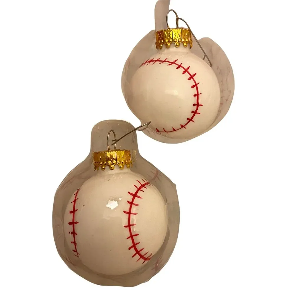 #4059 Baseball Christmas ornaments 1 1/4 inch